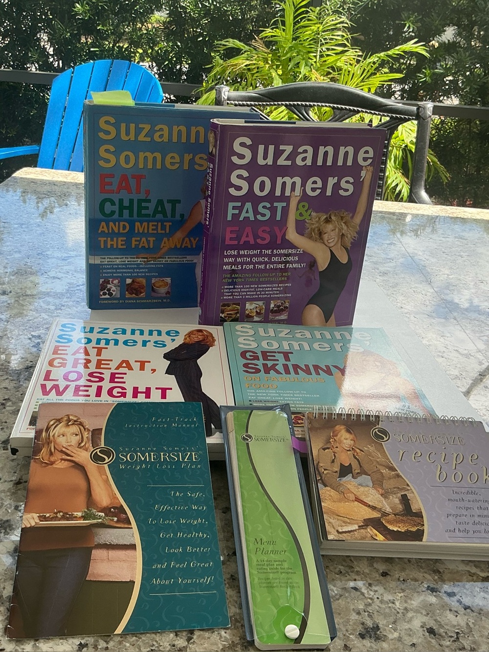 Suzanne Somers Book lot -hardcovers, paperbacks, recipe/menu guides